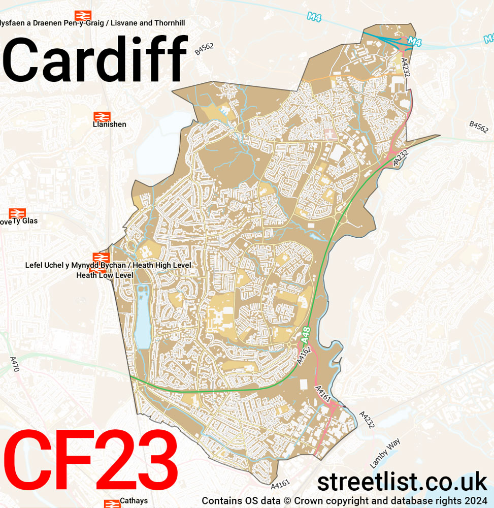 Map of the CF23 postcode