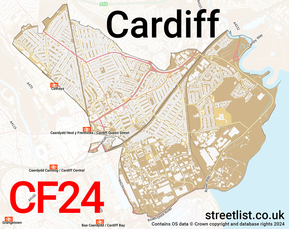 Map of the CF24 postcode