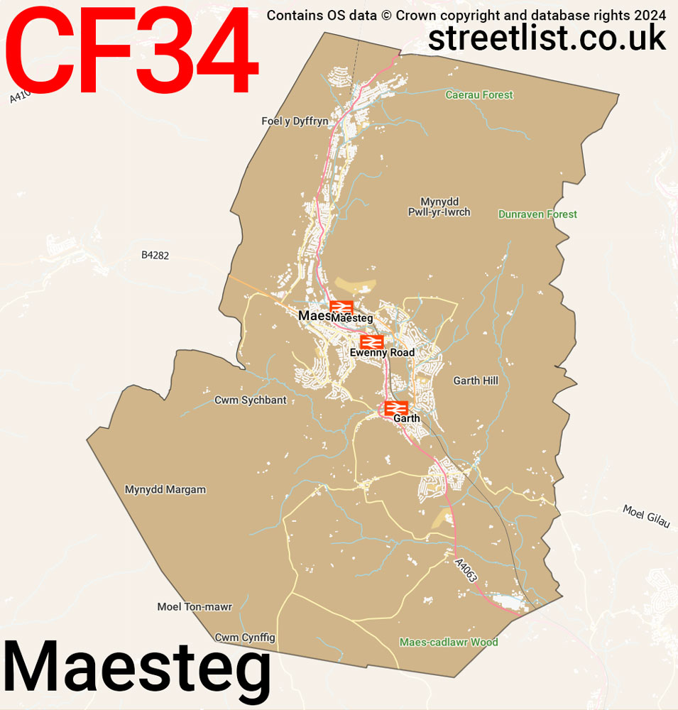 Map of the CF34 postcode