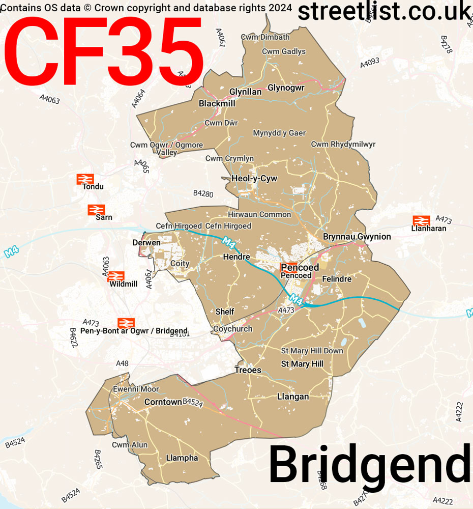 Map of the CF35 postcode