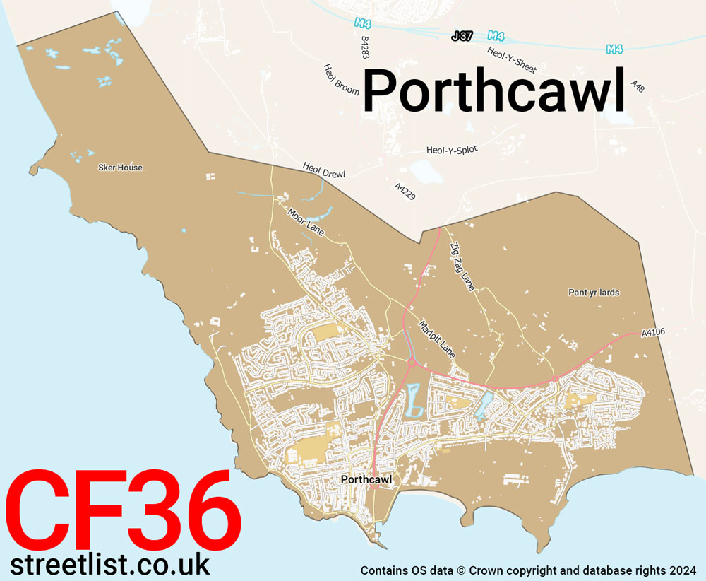 Map of the CF36 postcode