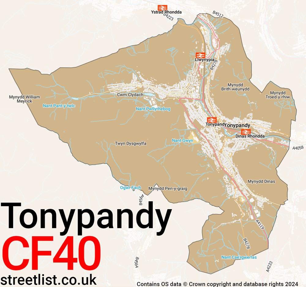 Map of the CF40 postcode