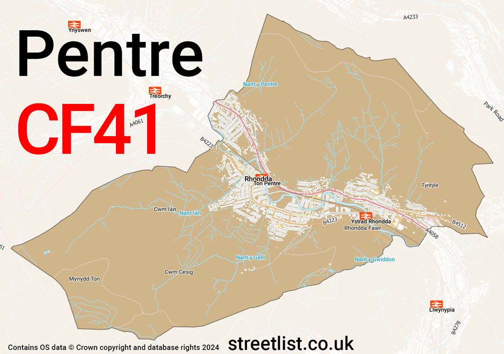 Map of the CF41 postcode