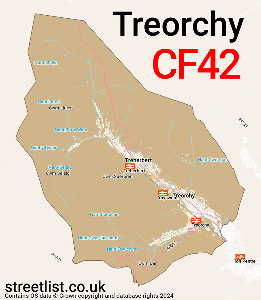 Map of the CF42 postcode