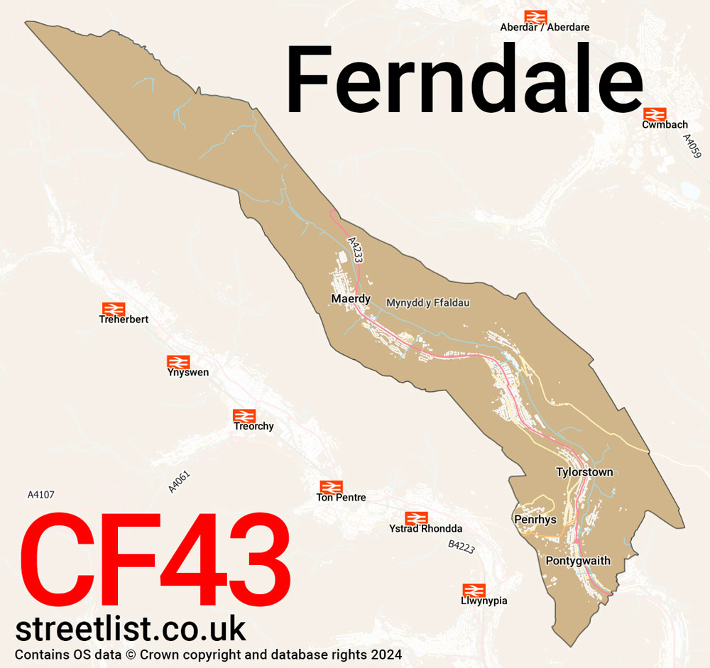 Map of the CF43 postcode