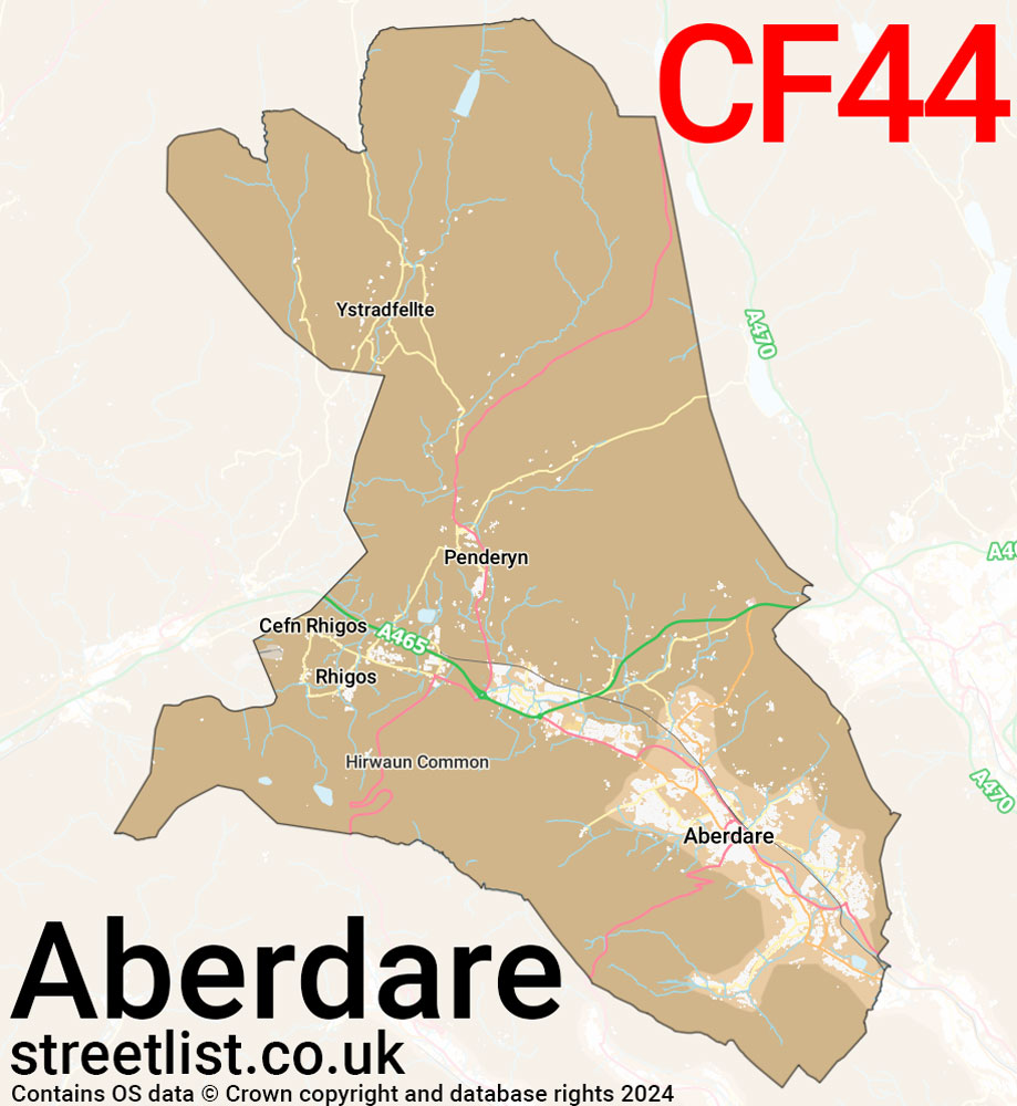 Map of the CF44 postcode