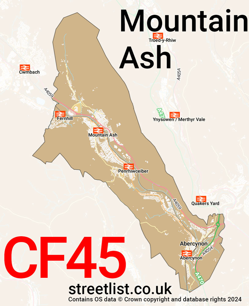 Map of the CF45 postcode