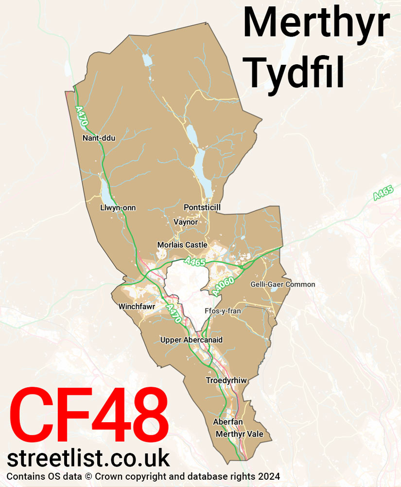 Map of the CF48 postcode