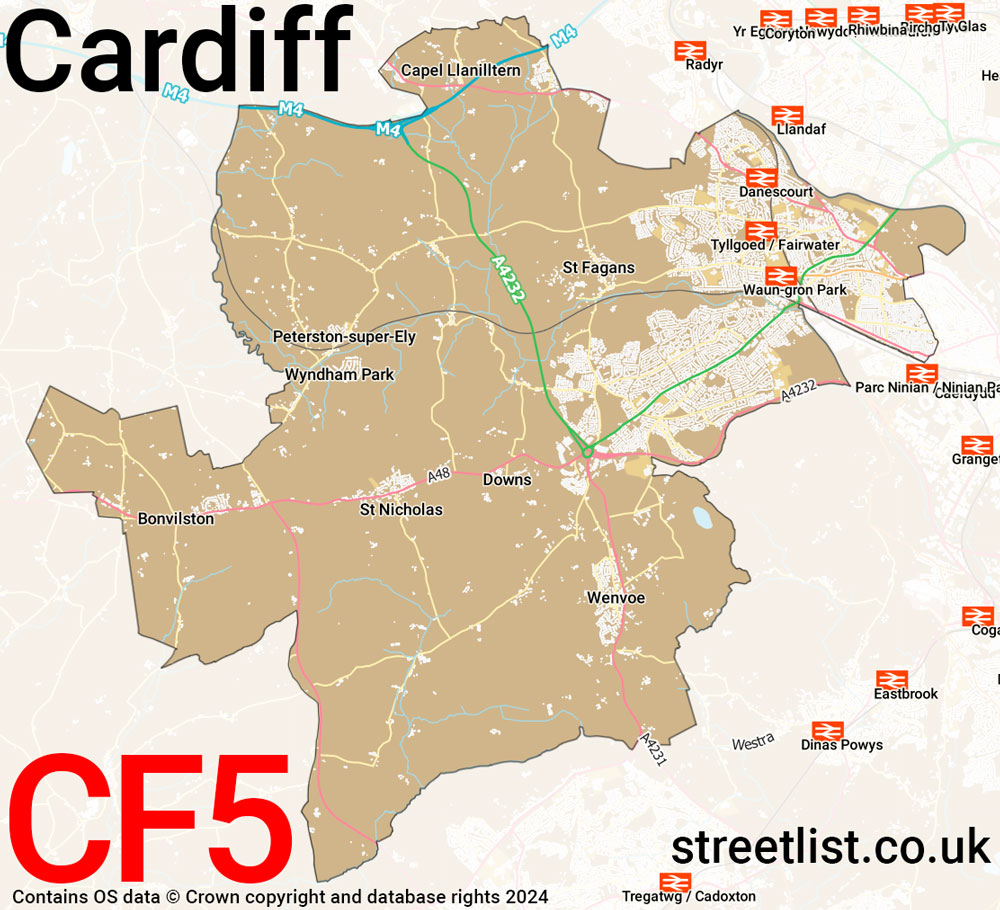 Map of the CF5 postcode