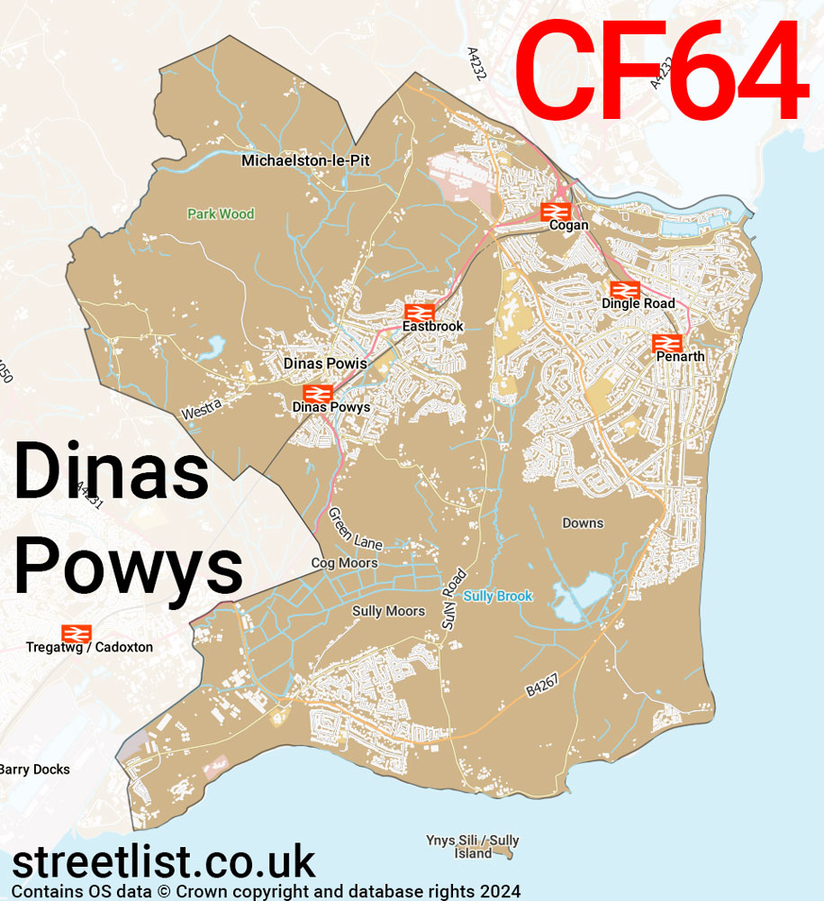 Map of the CF64 postcode