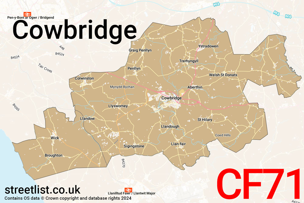 Map of the CF71 postcode