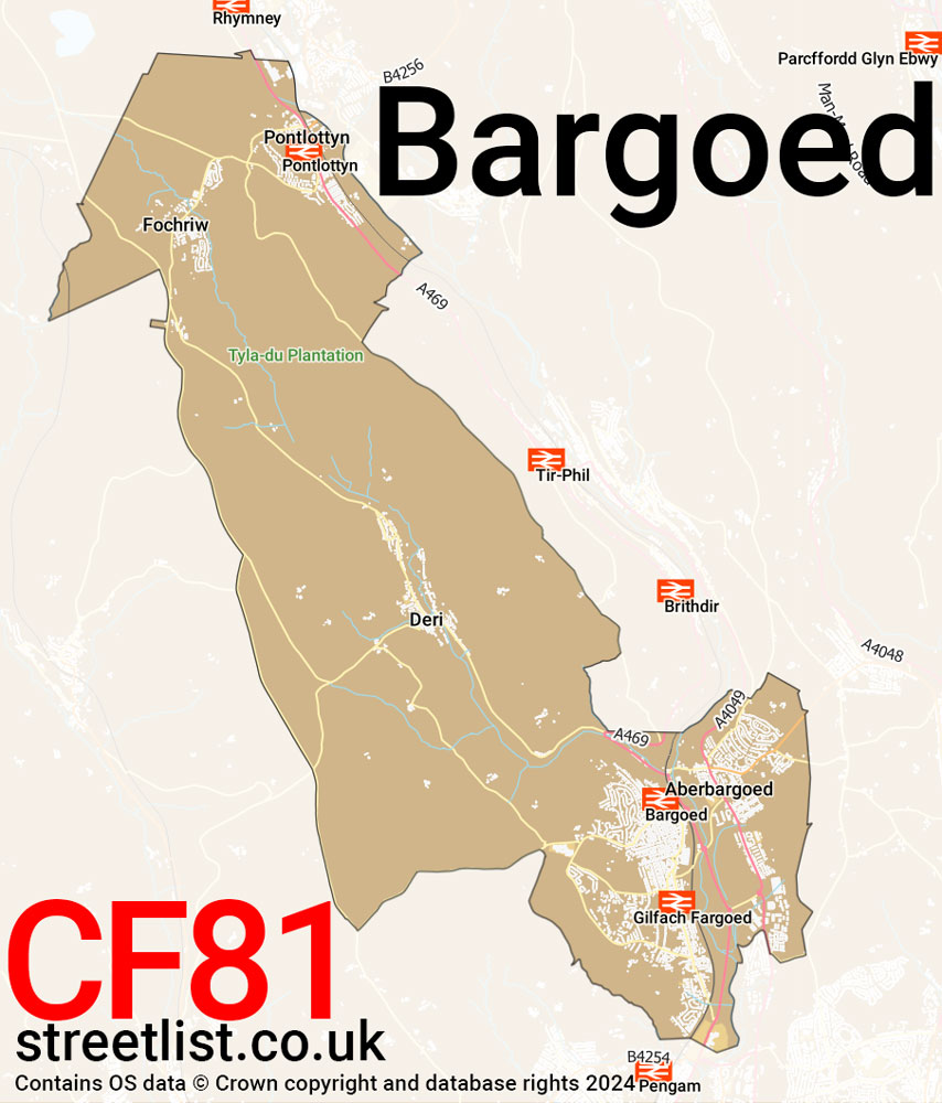 Map of the CF81 postcode