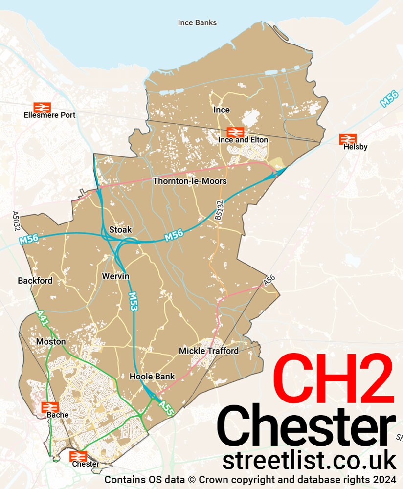 Map of the CH2 postcode