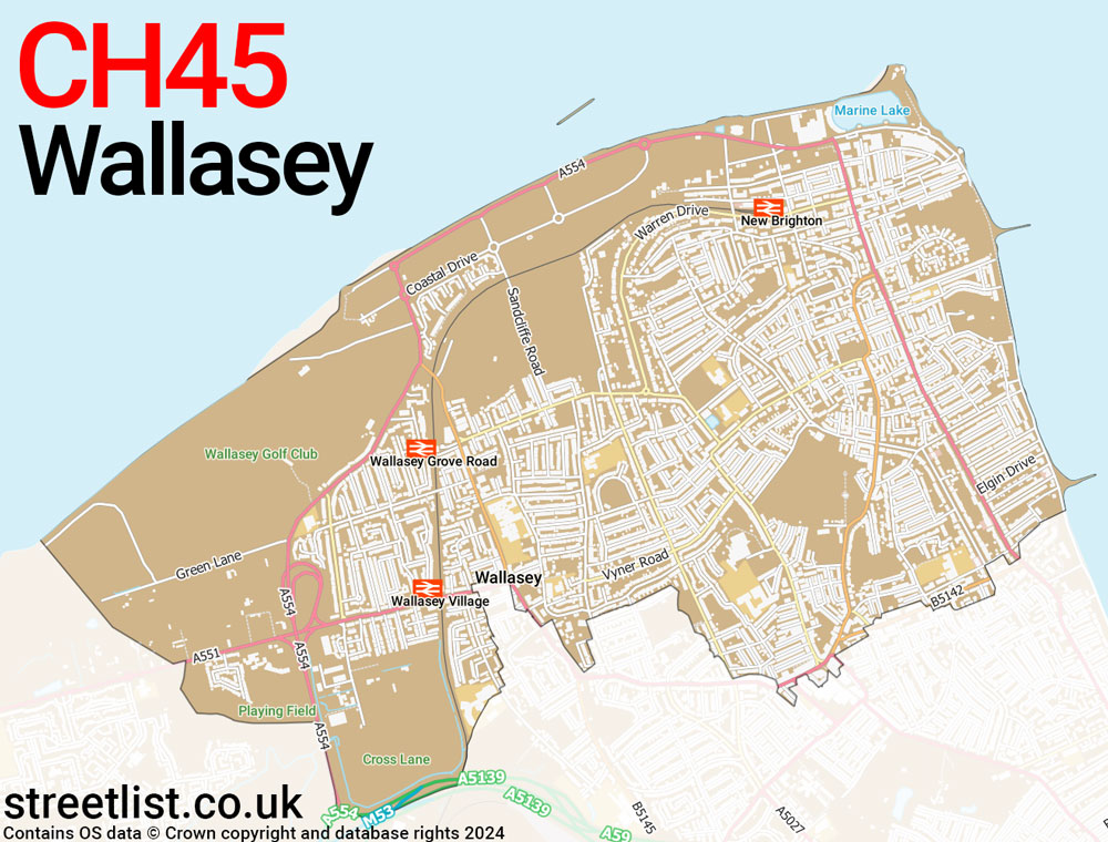 Map of the CH45 postcode