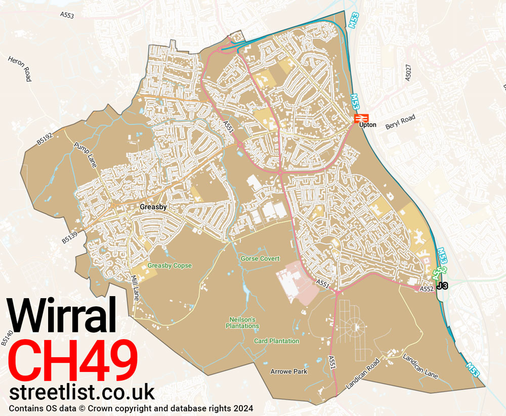 Map of the CH49 postcode