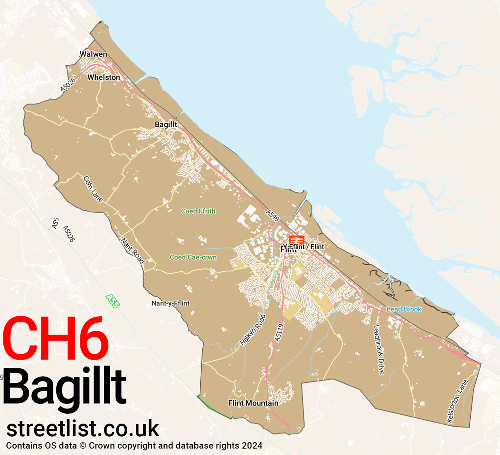 Map of the CH6 postcode