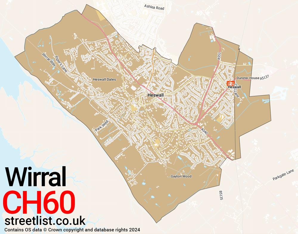 Map of the CH60 postcode