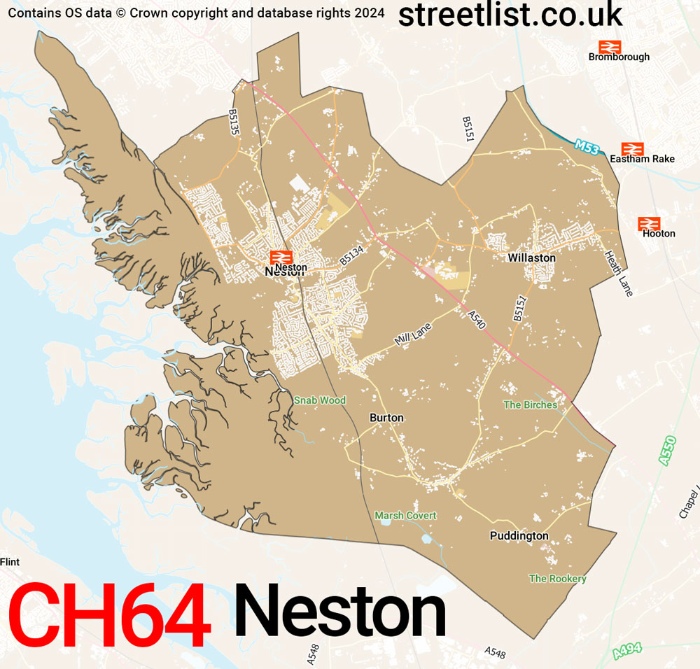 Map of the CH64 postcode