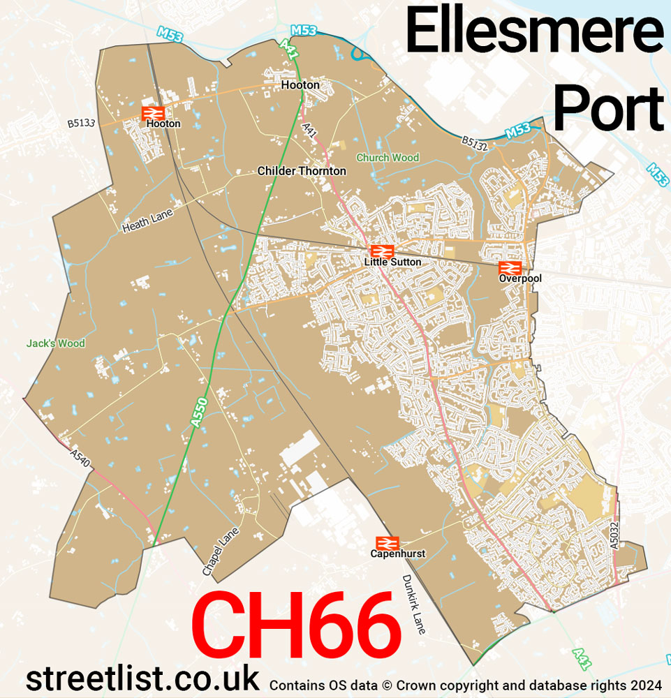 Map of the CH66 postcode