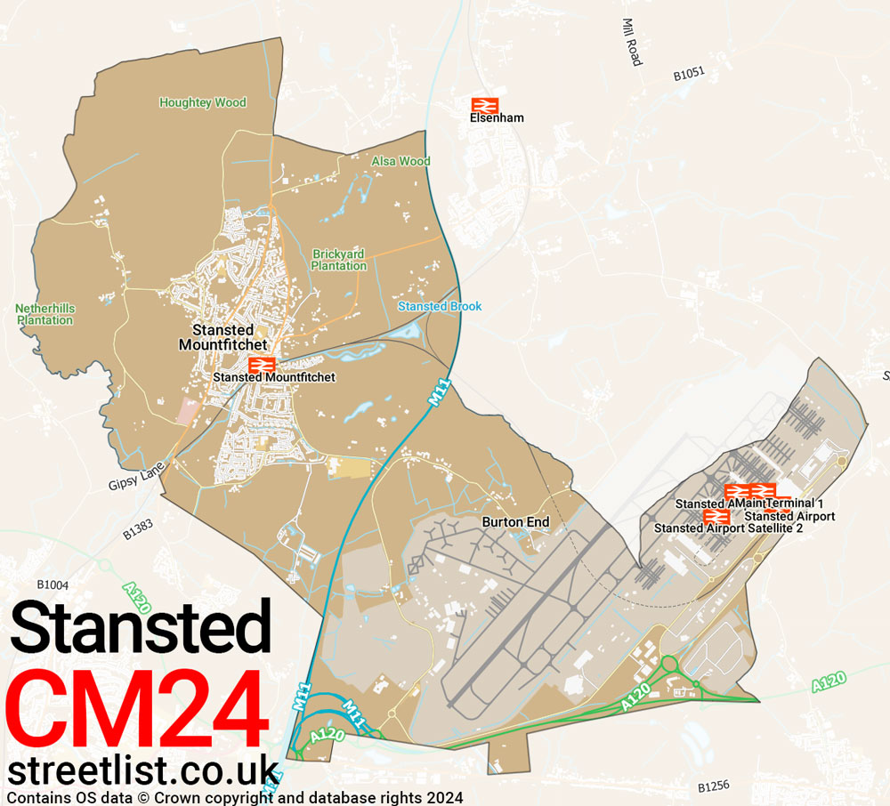 Map of the CM24 postcode