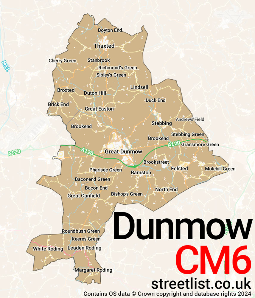 Map of the CM6 postcode