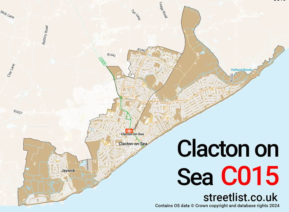 Map of the CO15 postcode