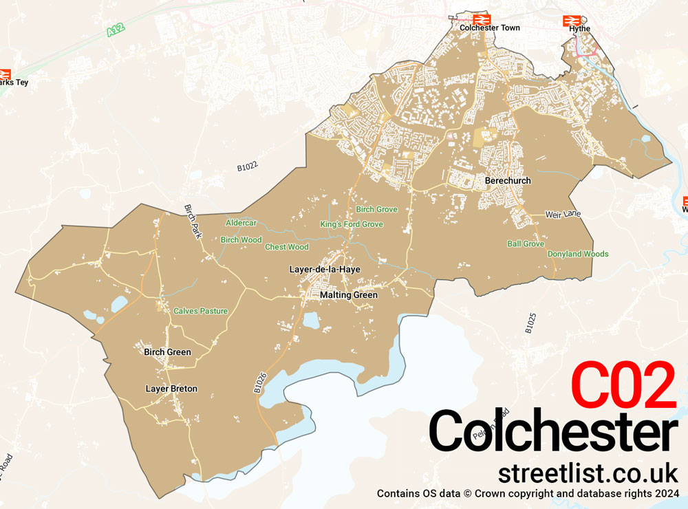 Map of the CO2 postcode