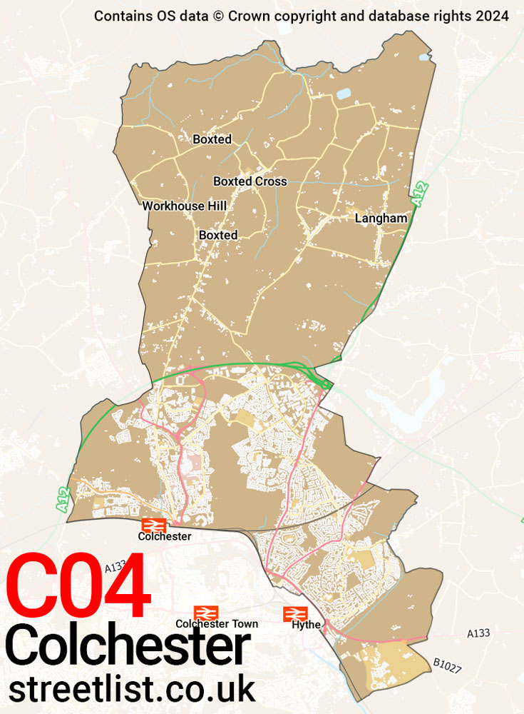 Map of the CO4 postcode