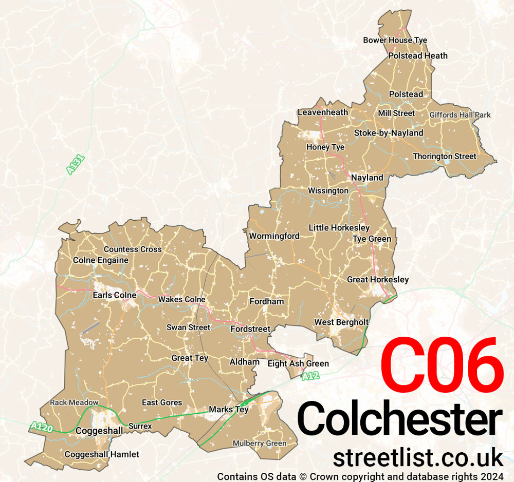 Map of the CO6 postcode