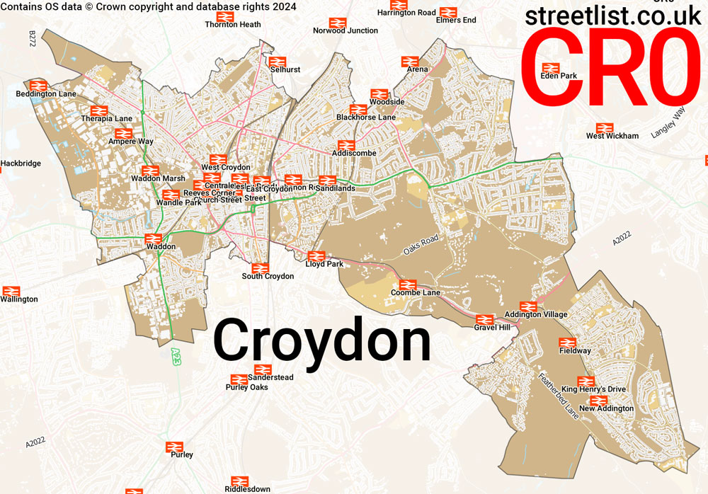 Map of the CR0 postcode