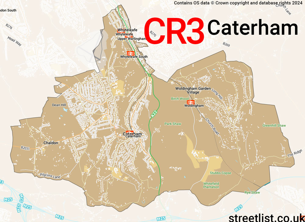 Map of the CR3 postcode