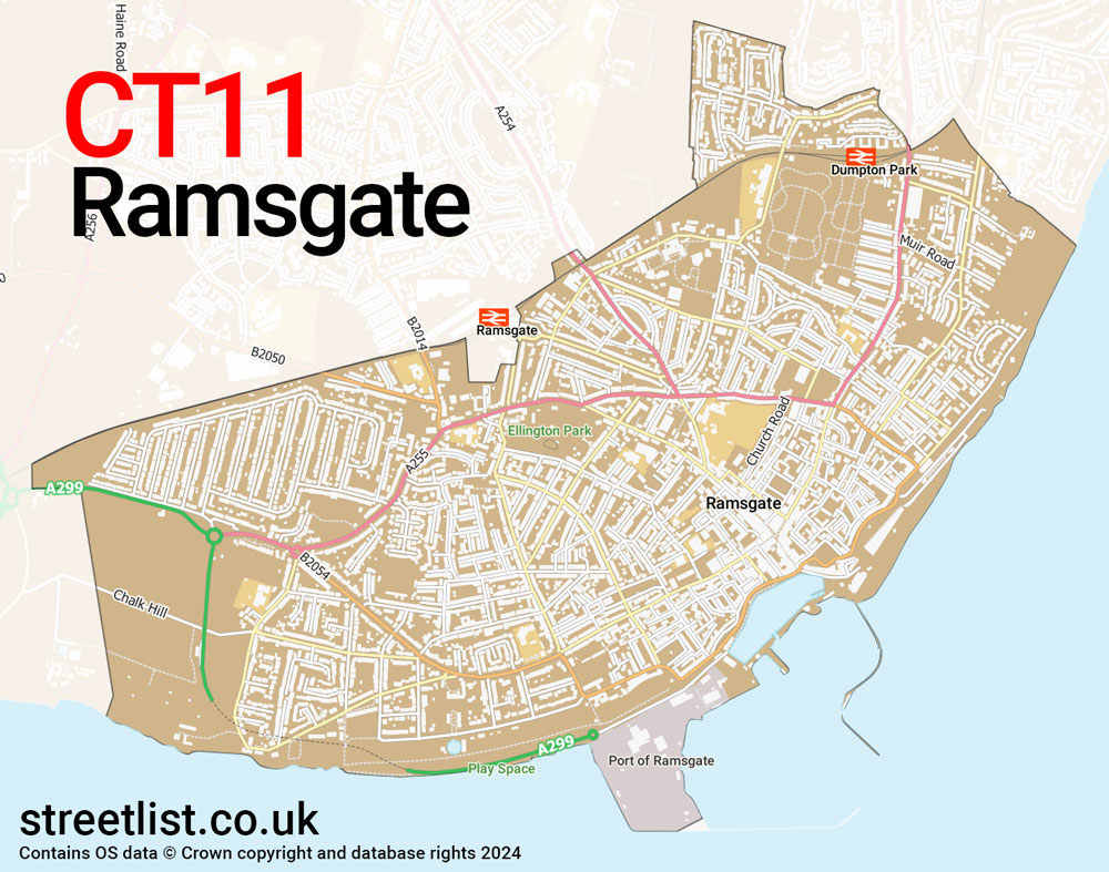 Map of the CT11 postcode