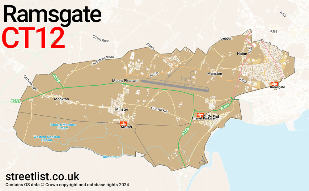 Map of the CT12 postcode