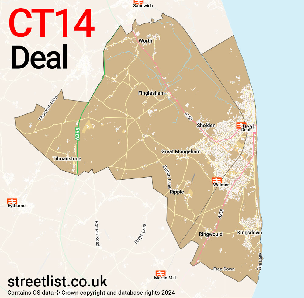 Map of the CT14 postcode