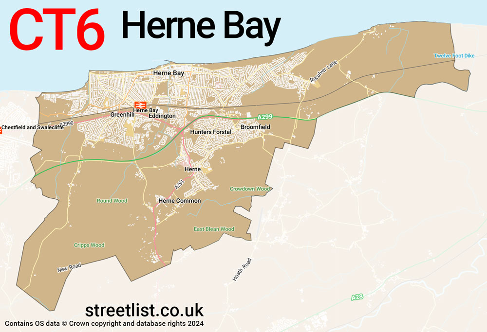 Map of the CT6 postcode