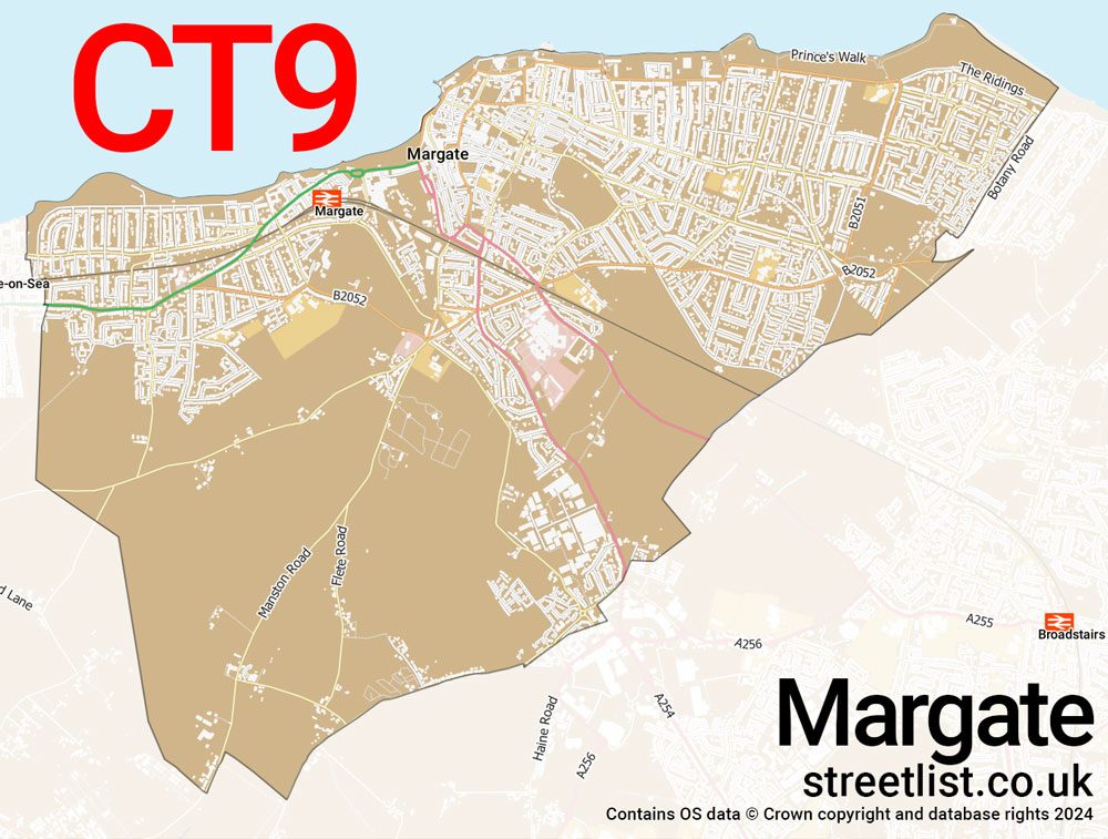 Map of the CT9 postcode