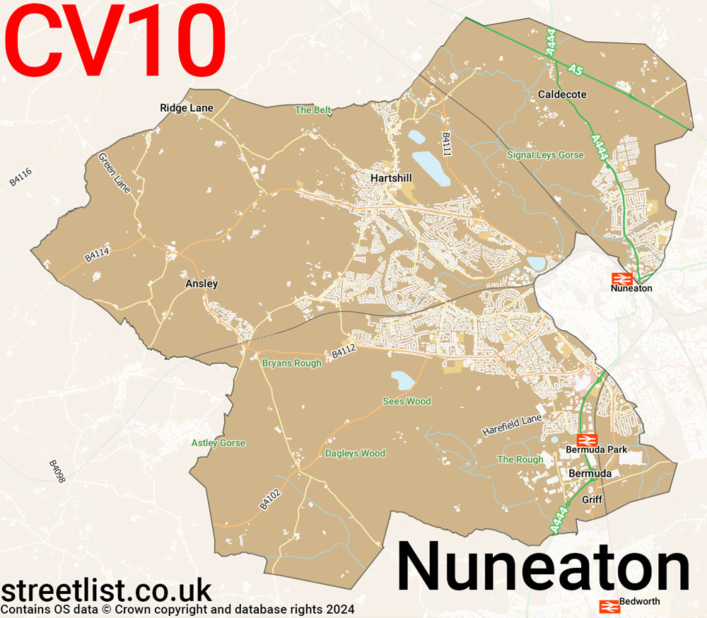 Map of the CV10 postcode