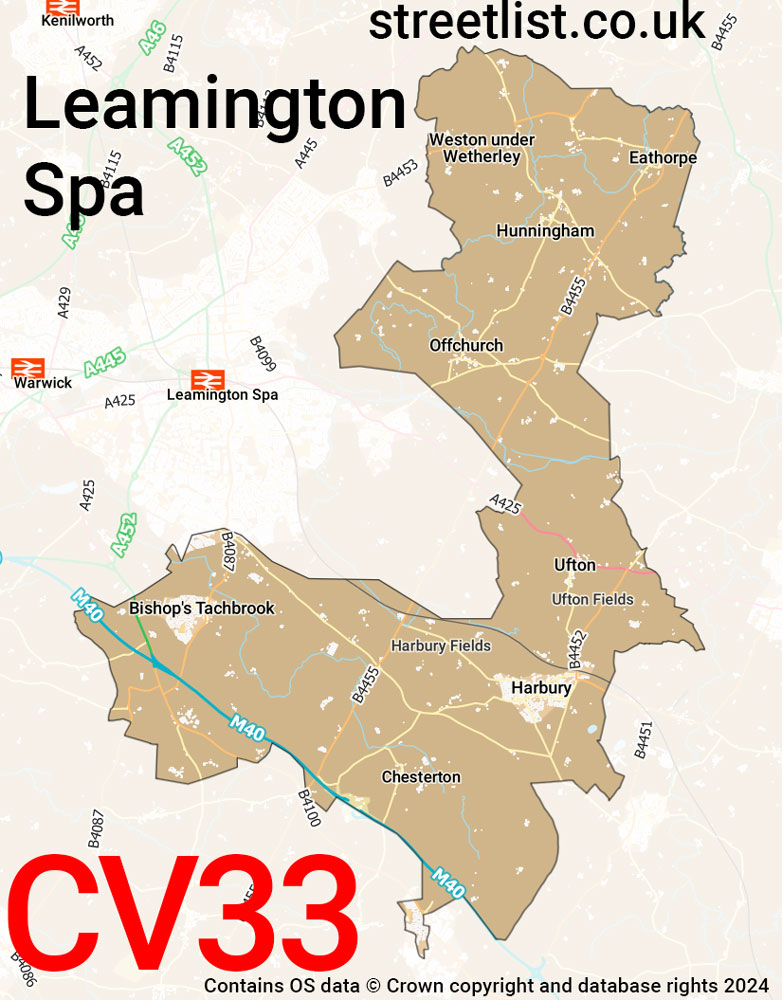 Map of the CV33 postcode