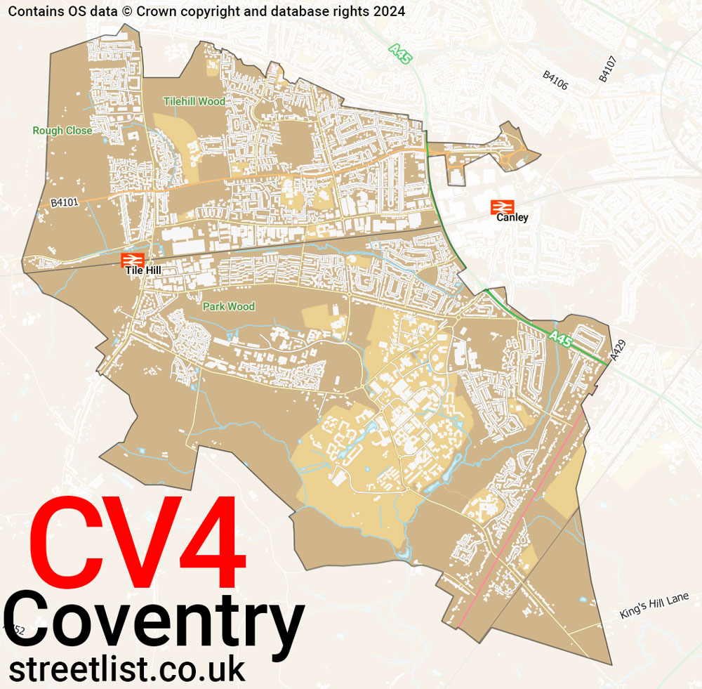 Map of the CV4 postcode