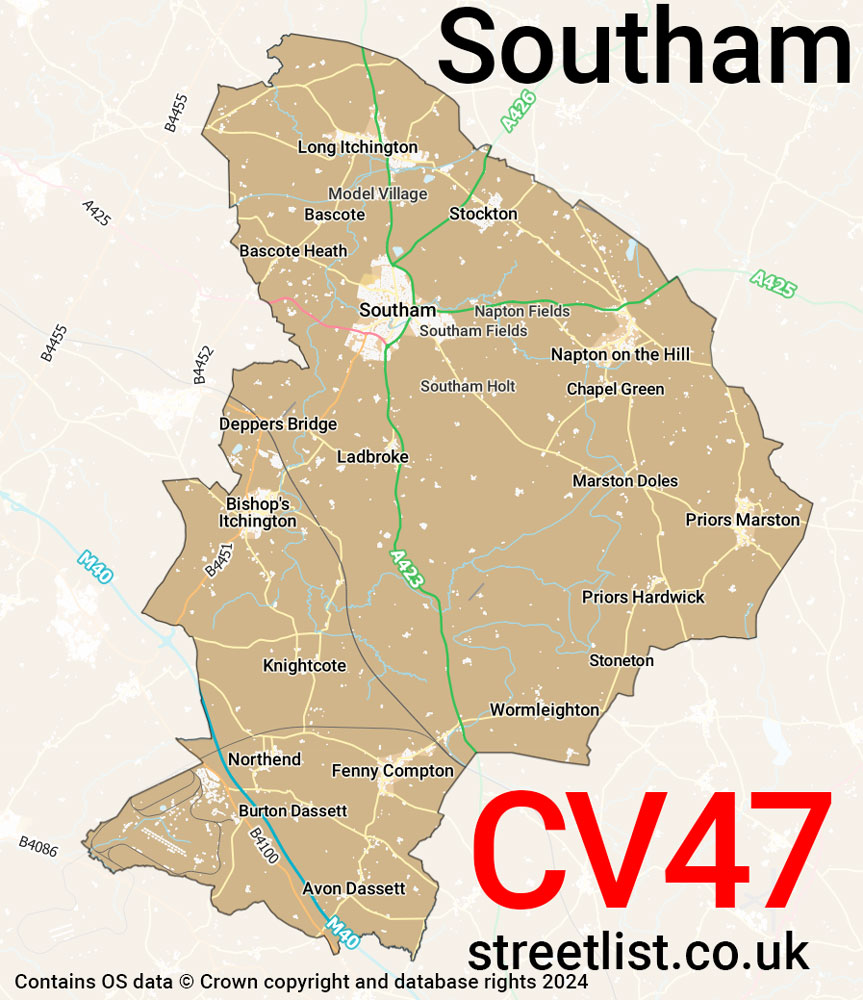 Map of the CV47 postcode