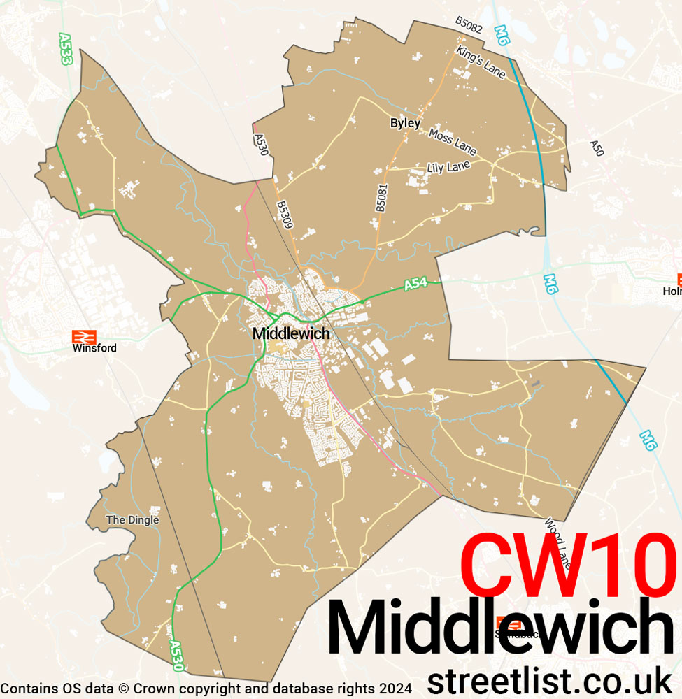 Map of the CW10 postcode