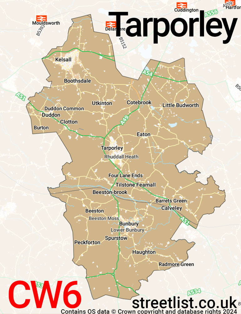 Map of the CW6 postcode