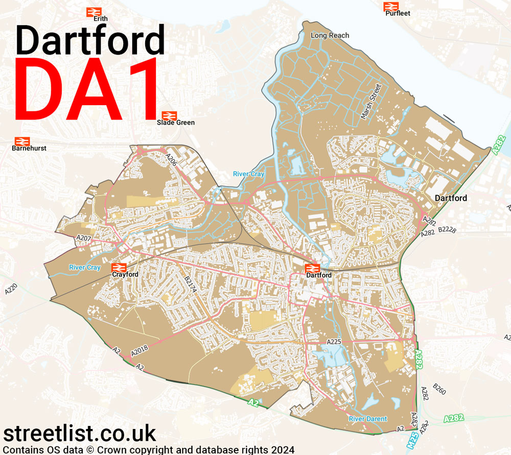 Map of the DA1 postcode