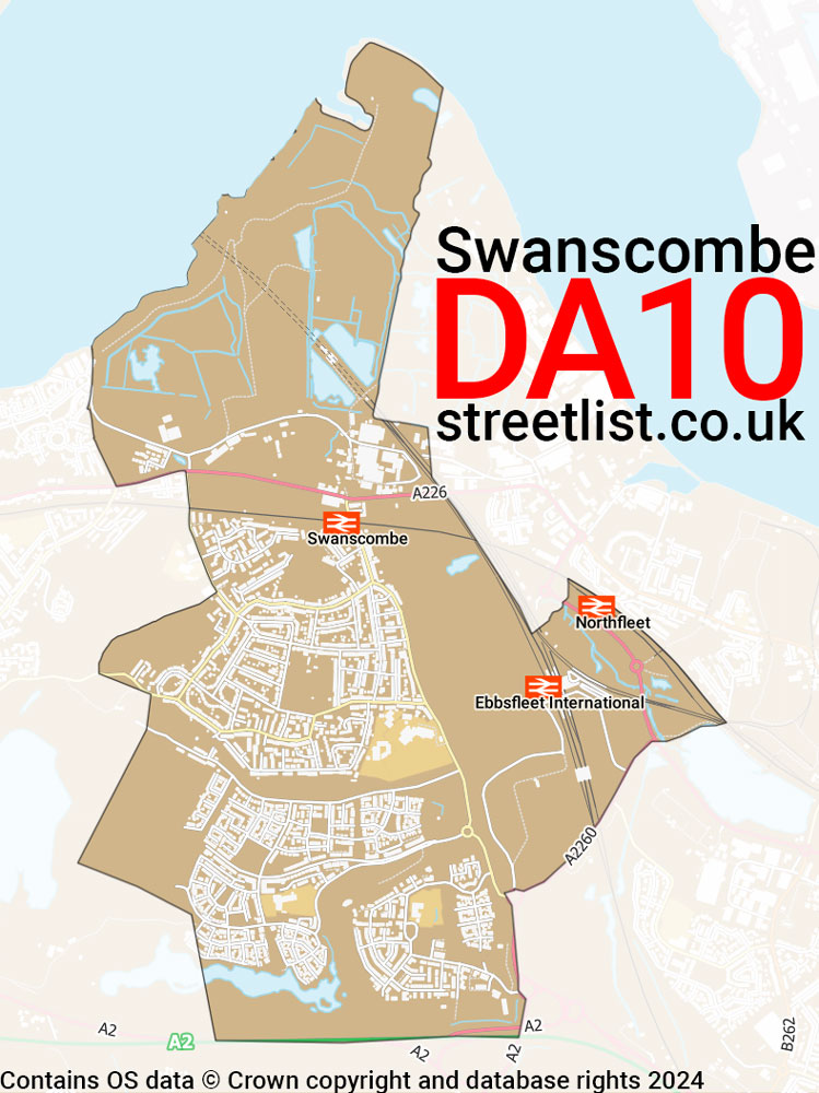 Map of the DA10 postcode