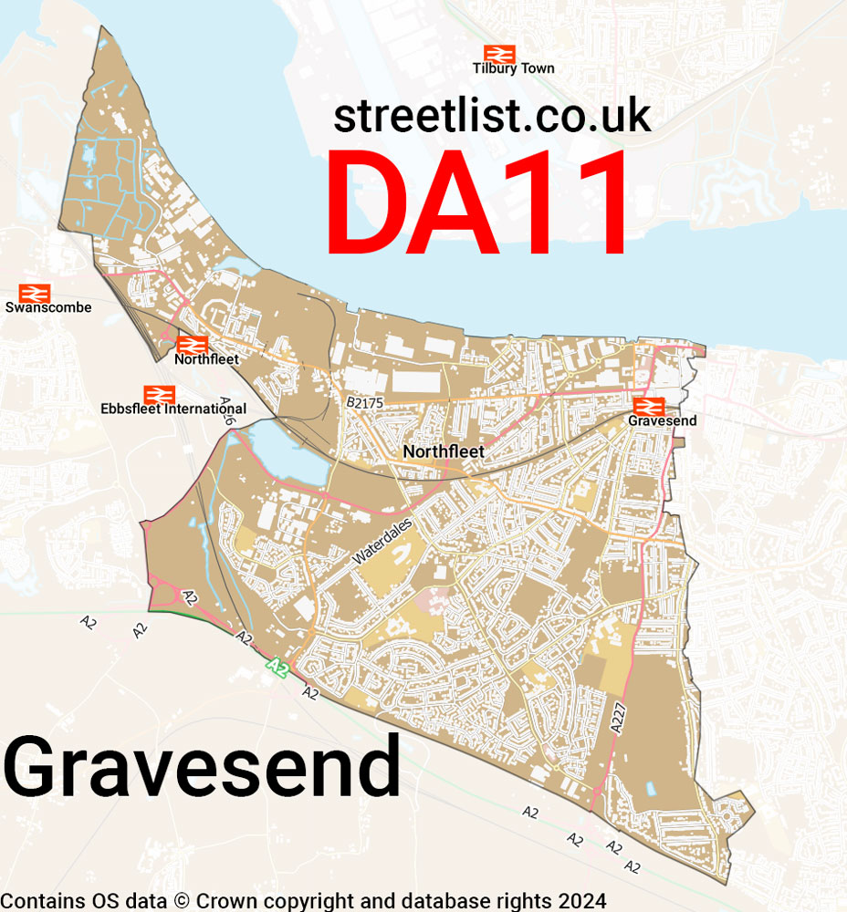 Map of the DA11 postcode