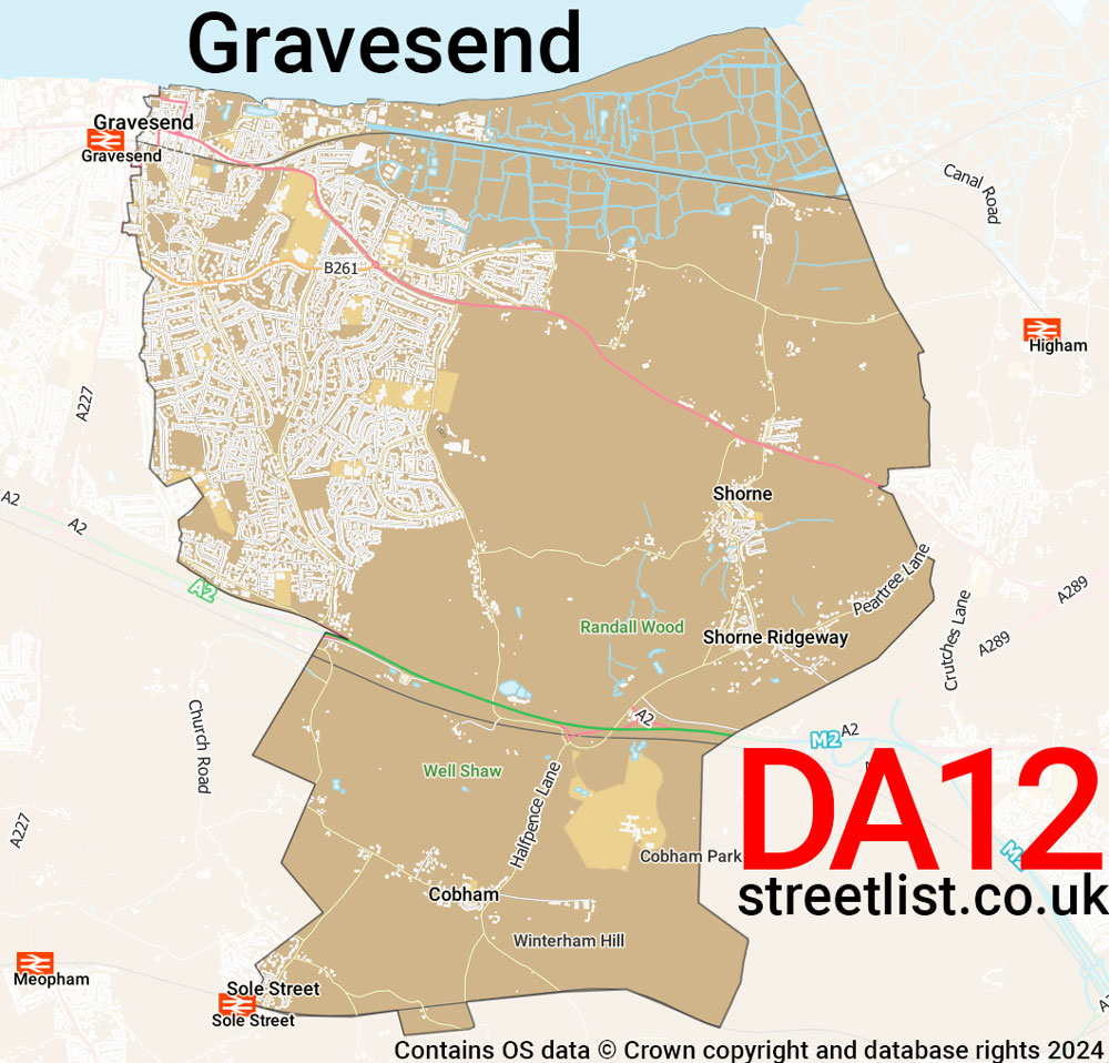 Map of the DA12 postcode