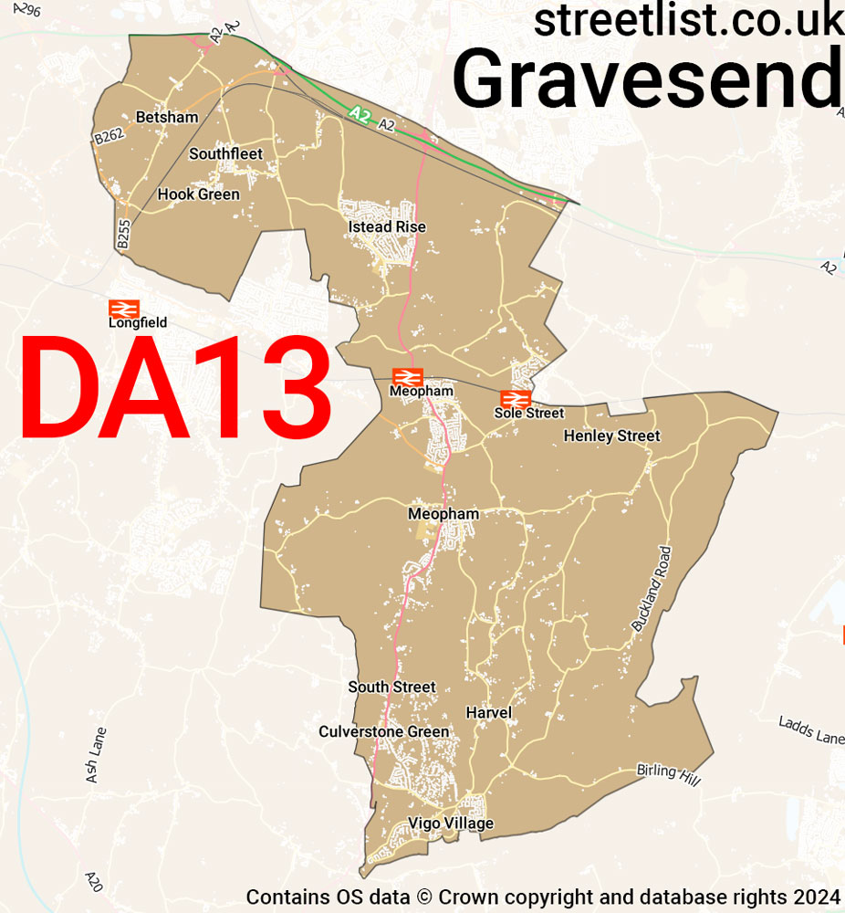 Map of the DA13 postcode