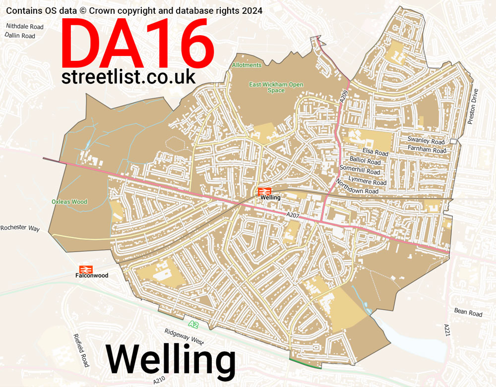 Map of the DA16 postcode