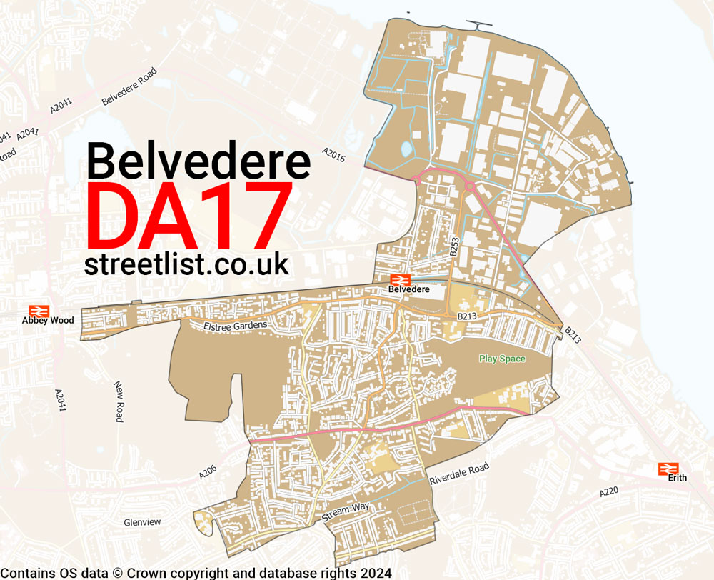 Map of the DA17 postcode