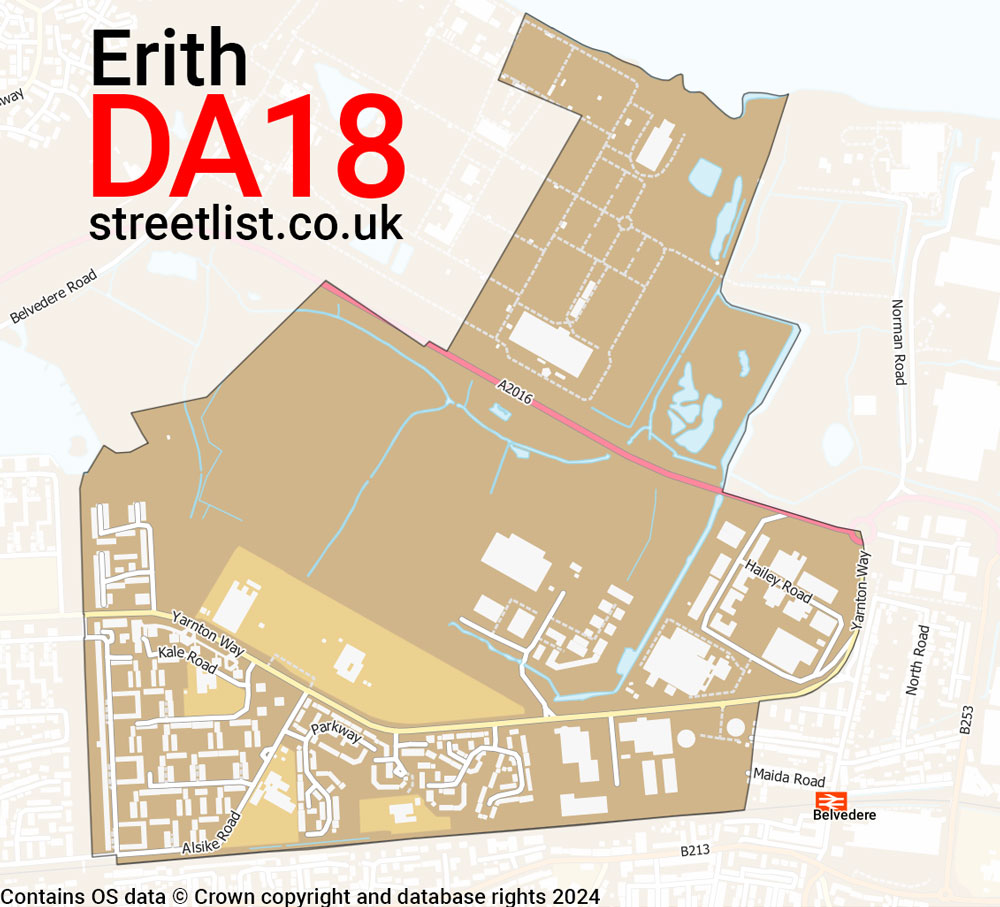 Map of the DA18 postcode